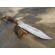 Couteau Bowie Rough Rider Stag Lame Acier Inox Manche Bois de Cerf Etui Cuir RR2205 - Livraison Gratuite