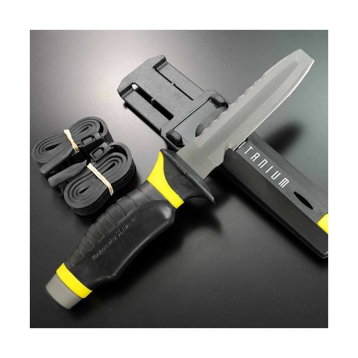 Couteau de Plongée Underwater Kinetics Dive Knife Blue Tang Titanium Made In USA UK30071 - Livraison Gratuite