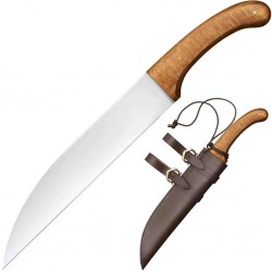 Couteau Cold Steel Woodsman's Sax Lame Acier Carbone 1055 Manche Bois Etui Cuir CS88HUA - Livraison Gratuite