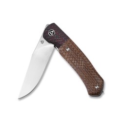 Couteau QSP Gannet Brown Manche FCarbone/Micarta Lame 154CM Ball Bearing Linerlock QS137B - Livraison Gratuite