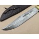 Couteau Bowie Damas 256 Couches Marbles Stacked Leather Hunter Acier Damas Manche Cuir Etui Cuir MR586 - Livraison Gratuite