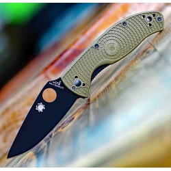 Couteau Spyderco Tenacious Od Green Manche FRN Lame Acier 8Cr13moV Black SC122PODBK - Livraison Gratuite