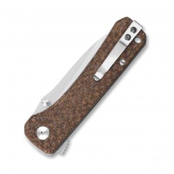 Couteau QSP Hawk Brown Lame Acier 14C28N Manche Micarta Linerlock Clip QS131G - Livraison Gratuite