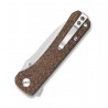 Couteau QSP Hawk Brown Lame Acier 14C28N Manche Micarta Linerlock Clip QS131G - Livraison Gratuite