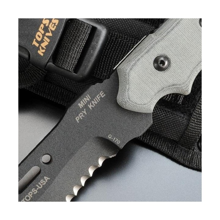 Couteau de Survie TOPS Mini Pry Knife Acier 5160 Manche Micarta Tops Knives Made In USA TPMPK01 - Livraison Gratuite