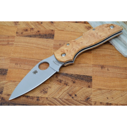 Couteau Spyderco Chaparral Maple Lame Acier CTS HXP Manche Bois Lockback Clip SC152WDP - Livraison Gratuite