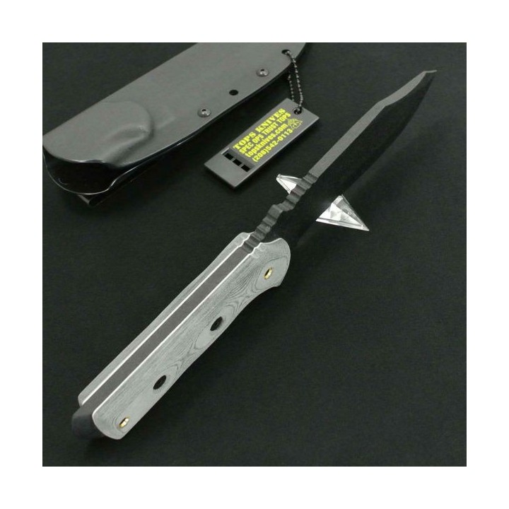 Couteau De Survie Tops Black Rhino Lame Carbone 1095 Manche Micarta Tops Knives Made In USA TP101 - Livraison Gratuite