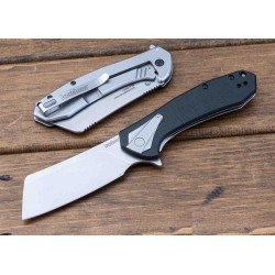 Couteau Kershaw Bracket A/O Lame Acier 8Cr13MoV Cleaver Manche G10 Framelock Clip KS3455 - Livraison Gratuite