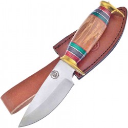 Couteau Frost Cutlery Chipaway Olive Wood Lame Acier Inox Manche Olivier Etui Cuir FCW1120OW - Livraison Gratuite