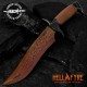 Couteau Hibben Damascus Hellfyre Highlander Bowie Lame Acier Damas Etui Cuir GH5089 - Livraison Gratuite