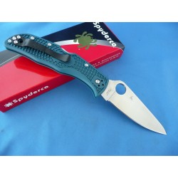 Couteau Spyderco Endela K390 Manche FRN Blue Lame Acier K390 Lockback Clip Made Japan SC243FPK390 - Livraison Gratuite