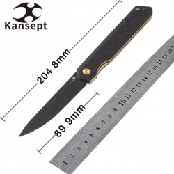 Couteau Kansept Knives Prickle Black Lame Acier 154CM Manche G10 Linerlock Clip KT1012A1 - Livraison Gratuite
