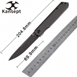 Couteau Kansept Knives Prickle Drop Point Lame Acier 154CM Manche Fcarbone Clip K1012A3 - Livraison Gratuite