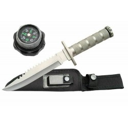 CN210681SL LOT DE 3 Couteau de Survie Lame Acier Inox Kit de Survie Etui avec pierre à affuter - Livraison Gratuite
