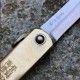 HIGO75 Couteau Higonokami Brass Blue Paper Manche Laiton Made In Japan - Livraison Gratuite