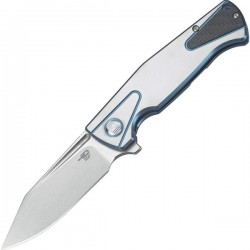 BTKT1901D Couteau Bestech Knives HORUS Blue/Silver Titanium Handle S35VN Blade - Livraison Gratuite