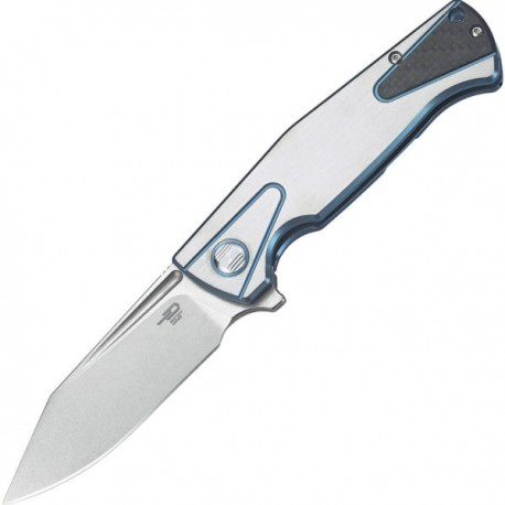 BTKT1901D Couteau Bestech Knives HORUS Blue/Silver Titanium Handle S35VN Blade - Livraison Gratuite