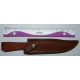 Couteau Burnt Bone Bowie Damas Lame 256 Couches Manche Os Etui Cuir DM1256 - Livraison Gratuite