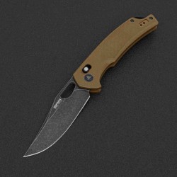 Couteau SRM Knives 9201 Ambi Lock Lame D2 Manche Brown G10 Clip SRM9201GW - Livraison Gratuite