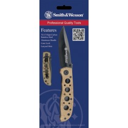 Lot de 2 Couteau Smith&Wesson Extreme OPS Desert Lame Acier 7Cr17MoV Manche Alu SWCK105HDCP - Livraison Gratuite