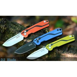 Couteau SRM Knives 7228 Ambi Lock Lame D2 Manche Orange G10 Clip SRM7228J - Livraison Gratuite