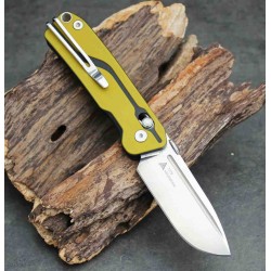 Couteau SRM Knives 7228 Ambi Lock Lame D2 Manche Yellow G10 Clip SRM7228Y - Livraison Gratuite