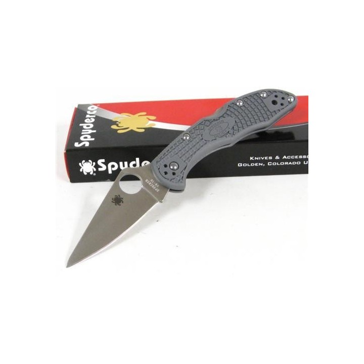 Couteau Spyderco Delica Gray handles Acier VG-10 Manche FRN Made In Japan SC11FPGY - Livraison Gratuite 
