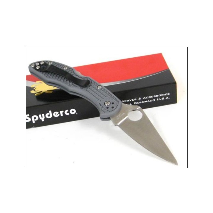 Couteau Spyderco Delica Gray handles Acier VG-10 Manche FRN Made In Japan SC11FPGY - Livraison Gratuite 