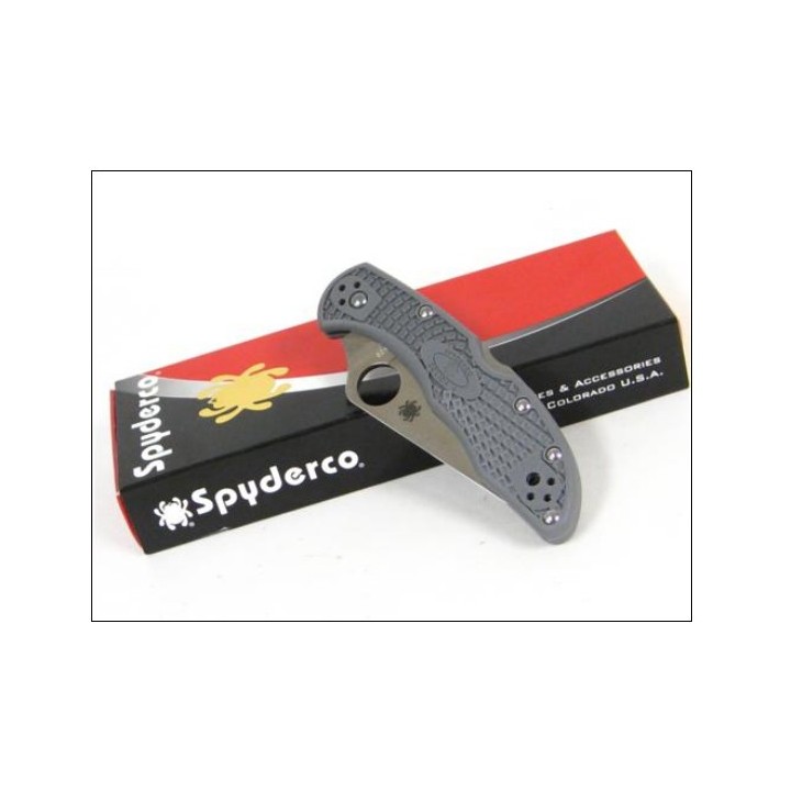 Couteau Spyderco Delica Gray handles Acier VG-10 Manche FRN Made In Japan SC11FPGY - Livraison Gratuite 