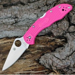 Couteau Spyderco Delica 4 Pink Lame Acier S30V Manche FRN Made Japan Lockback Clip SC11FPPNS30V - Livraison Gratuite