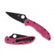 Couteau Spyderco Delica 4 Pink Lame Acier S30V Black Manche FRN Made Japan Lockback SC11FPPNS30VBK - Livraison Gratuite