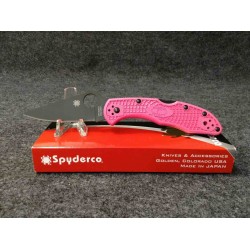 Couteau Spyderco Delica 4 Pink Lame Acier S30V Black Manche FRN Made Japan Lockback SC11FPPNS30VBK - Livraison Gratuite