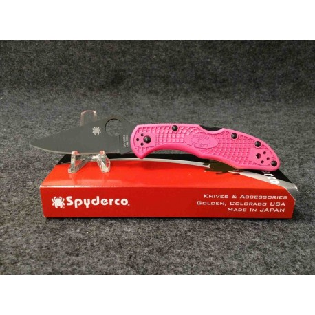 Couteau Spyderco Delica 4 Pink Lame Acier S30V Black Manche FRN Made Japan Lockback SC11FPPNS30VBK - Livraison Gratuite
