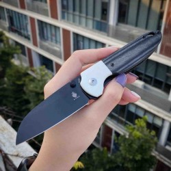 Couteau Kizer Deviant Black Lame Acier M390 Manche Micarta/G10 IKBS Linerlock Clip KIV3575A2 - Livraison Gratuite