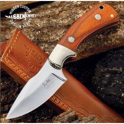 Couteau Hibben Diamondback Lame Acier 7Cr17 Manche Bois Etui Cuir GH5100 - Livraison Gratuite