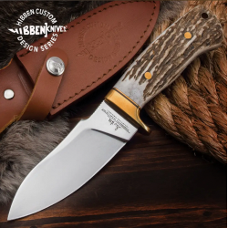 Couteau Hibben Chugach Hunter Lame Acier 1.4116 Manche Bois de Cerf Etui Cuir GH5084GS - Livraison Gratuite