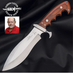 Couteau Hibben Alaskan Survival Lame Acier Inox Manche Bois Etui Cuir GH5098 - Livraison Gratuite