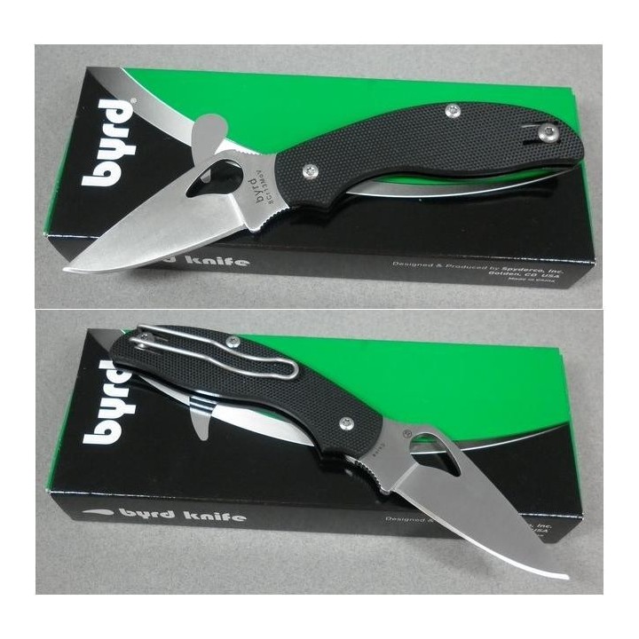 Couteau Spyderco Byrd Tern Folder Lame Acier 8Cr13Mov Manche G-10 BY23GP - Livraison Gratuite