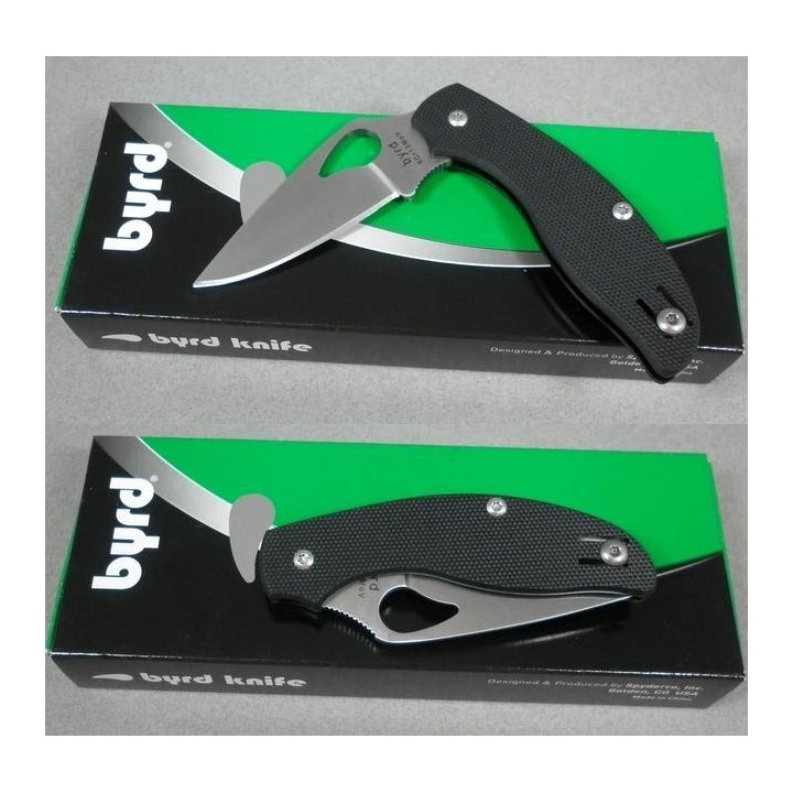 Couteau Spyderco Byrd Tern Folder Lame Acier 8Cr13Mov Manche G-10 BY23GP - Livraison Gratuite