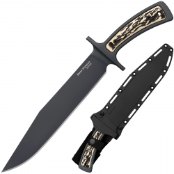 Couteau Cold Steel Bowie Drop Forged Lame Acier 52100 Manche Imitation Corne Etui Secure-Ex CS36MK - Livraison Gratuite