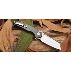 Couteau CJRB Cutlery Crag Recoil-Lock Manche Carbon Fiber Lame Acier D2 IKBS J1904RCF - Livraison Gratuite