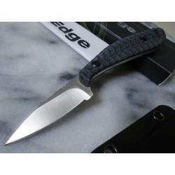 Couteau de Cou Fox Edge Manche G10 Black/Blue Lame Acier Inox Etui Kydex FE007 - Livraison Gratuite