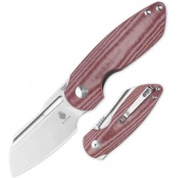 Couteau Kizer October Red Lame CPM-20CV Manche Micarta Linerlock Clip KIV3569A2 - Livraison Gratuite