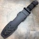 Couteau de Combat S-TEC Bowie Black Lame Acier 3Cr13 Manche Caoutchouc Etui ABS STT228699 - Livraison Gratuite