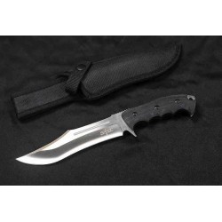 Couteau Bowie Chasseur d'Ours Lame Acier 440 Manche G10 Etui Nylon STT228522 - Livraison Gratuite