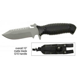 Couteau S-TEC Tactical Lame Acier 440 Scie Manche G10 Etui Nylon STT228635 - Livraison Gratuite