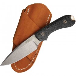 Couteau Bradford Knives Guardian 3 Lame Acier AEB-L Manche Black Micarta Etui Cuir Made USA BRAD3FE101A - Livraison Gratuite