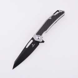 Couteau Shieldon Barraskewda Black Lame D2 Manche FCarbone IKBS Framelock Etui Nylon SHI9042S1B - Livraison Gratuite