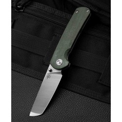 Couteau Bestech Sledgehammer Green Lame Acier D2 Manche Micarta IKBS Linerlock Clip BTKG31B1 - Livraison Gratuite