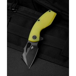 Couteau Bestech Lizard Lime Green Lame Acier D2 Black Manche G10 IKBS Linerlock Clip BTKG39F - Livraison Gratuite